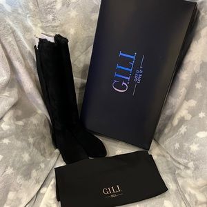 G.I.L.I. Black suede knee high boots